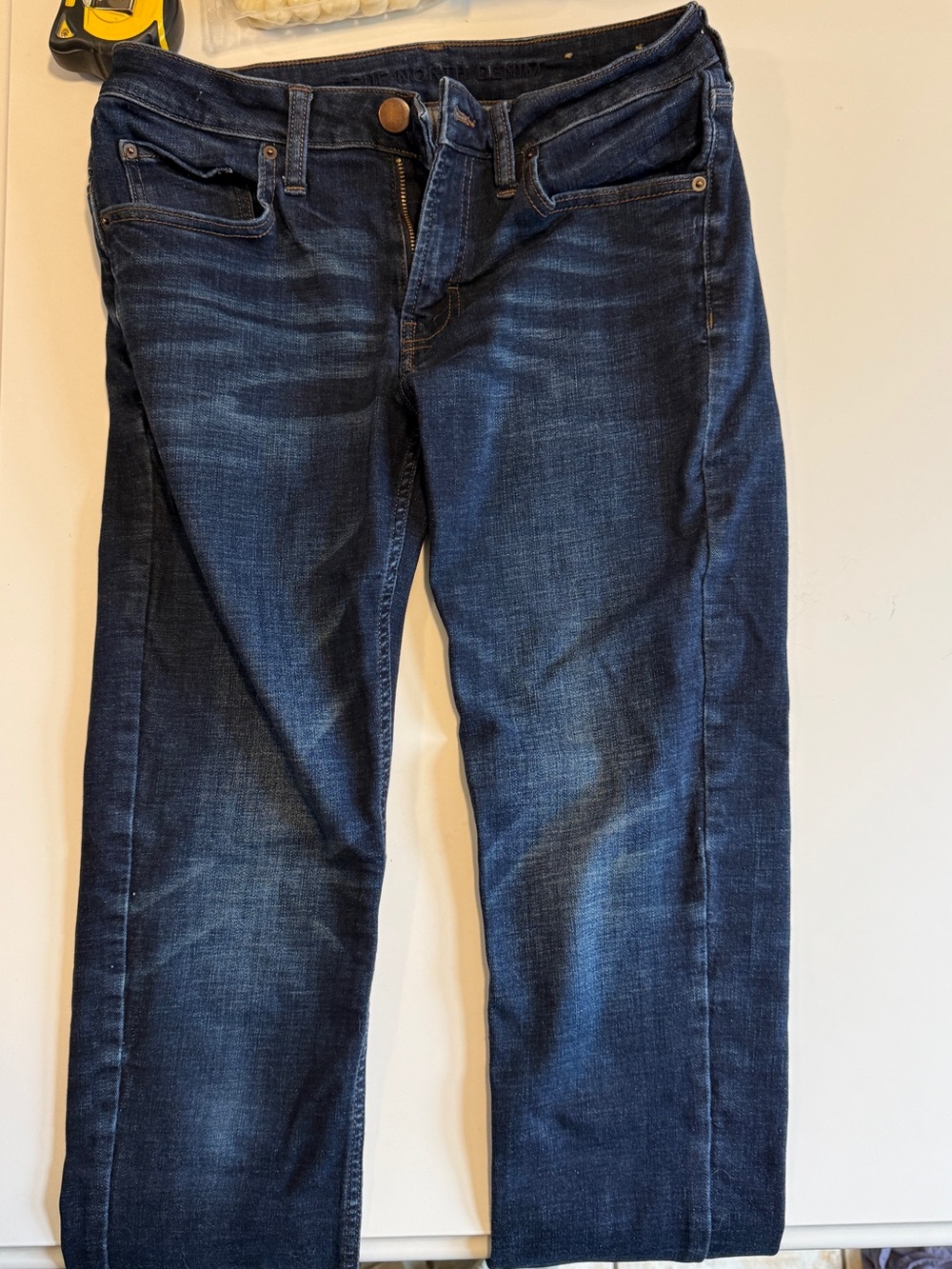 Men's Dark Blue Straight-Leg Jeans- 36”inseam